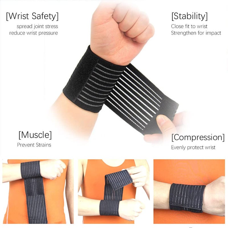 Elfzone Universal Calf Compression Sleeves - 4 Packs - Adjustable Compression Belt for Knee Brace, Ankle Brace, Wrist Brace, Elbow Brace and Calf Sleeve, Black & Skin Color Elastic Bandages - Image 4